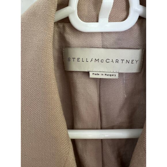 Stella McCartney Women's 40 US 4/6 Tan Blazer Jacket Single Button Breasted FLAW - Picture 3 of 16